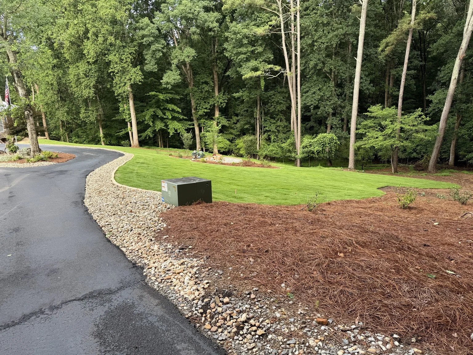 Finished sod and landscape installation